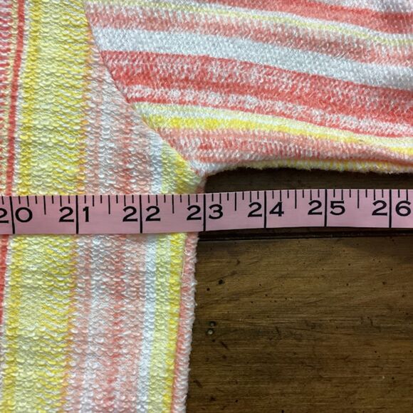 Southern Spirit Baja Style Hoodie Terry Pullover Stripped Coral Multi XL - Picture 5 of 8